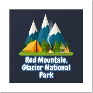 Red Mountain, Glacier National Park Posters and Art